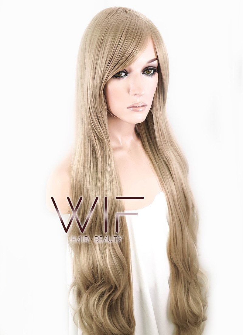 35" Wavy Medium Blonde Synthetic Wig PL471