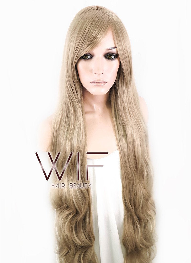 35" Wavy Medium Blonde Synthetic Wig PL471
