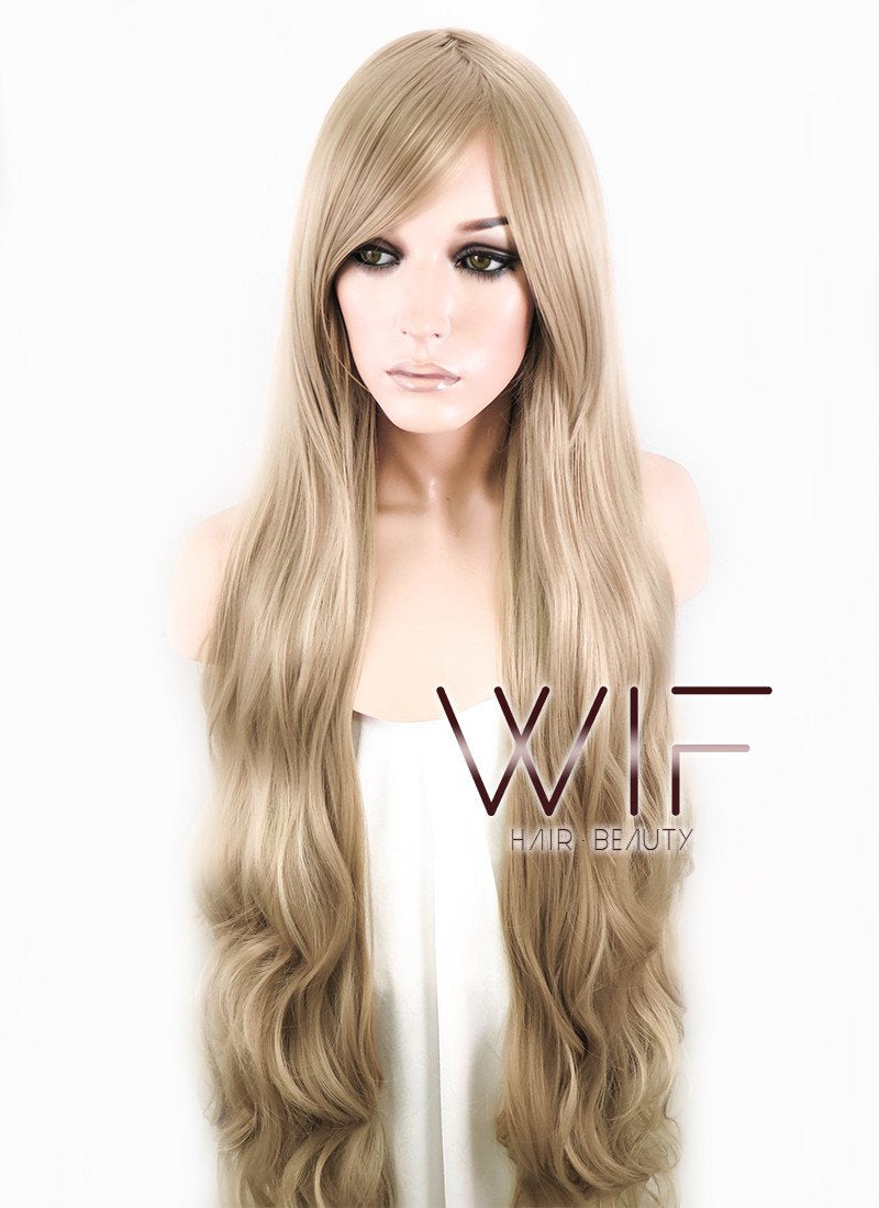 35" Wavy Medium Blonde Synthetic Wig PL471