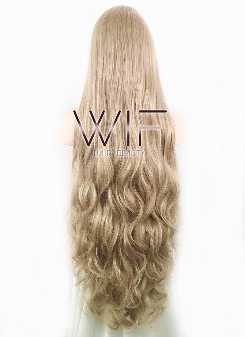 35" Wavy Medium Blonde Synthetic Wig PL471