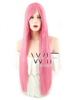 31" Straight Pink Synthetic Wig PL008