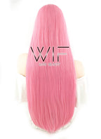 31" Straight Pink Synthetic Wig PL008