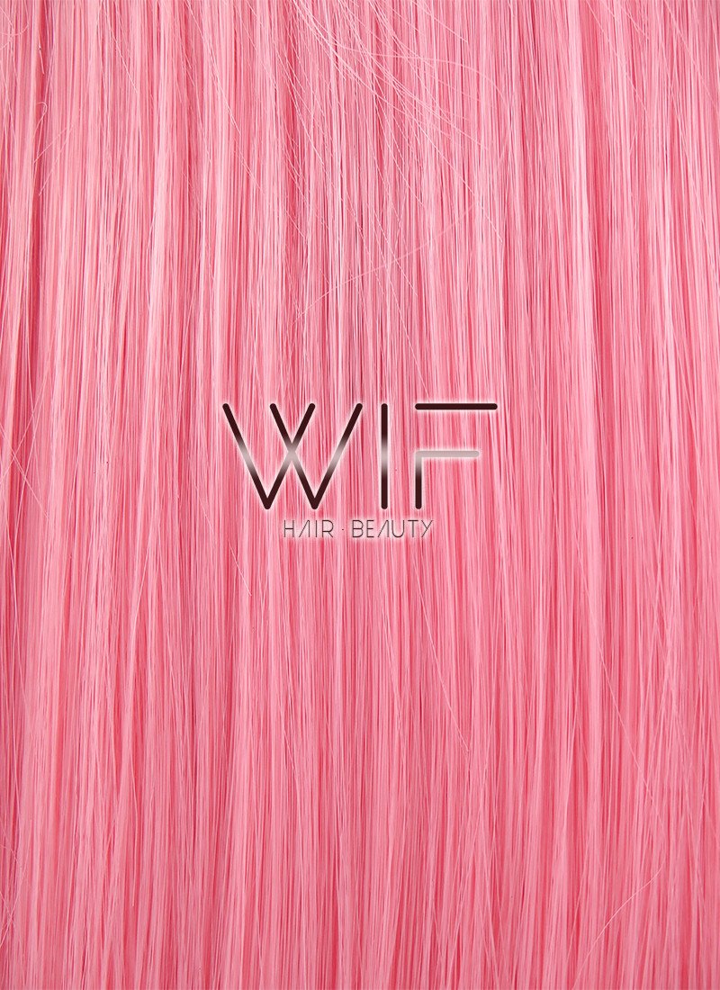 31" Straight Pink Synthetic Wig PL008