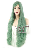 31" Wavy Green Synthetic Wig PL025