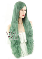 31" Wavy Green Synthetic Wig PL025