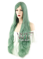 31" Wavy Green Synthetic Wig PL025