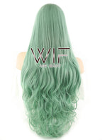 31" Wavy Green Synthetic Wig PL025
