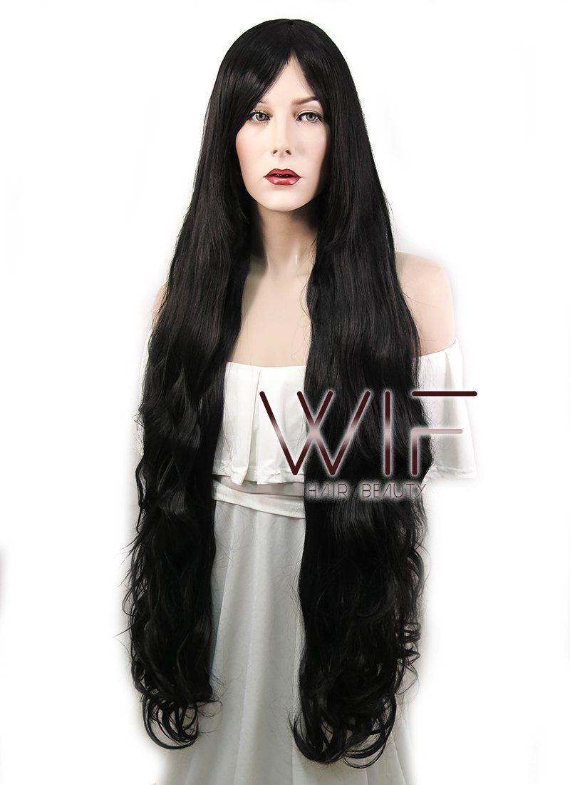 39" Wavy Black Synthetic Wig PL027A