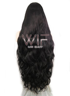 39" Wavy Black Synthetic Wig PL027A