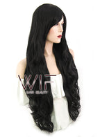 31" Wavy Black Synthetic Wig PL027