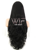 31" Wavy Black Synthetic Wig PL027