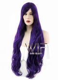 31" Wavy Dark Purple Synthetic Wig PL030