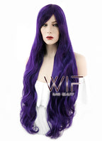 31" Wavy Dark Purple Synthetic Wig PL030