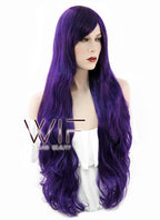 31" Wavy Dark Purple Synthetic Wig PL030