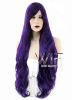 31" Wavy Dark Purple Synthetic Wig PL030