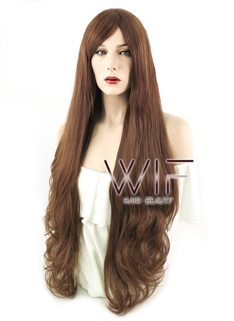 31" Wavy Dark Brown Synthetic Wig PL034