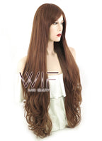 31" Wavy Dark Brown Synthetic Wig PL034
