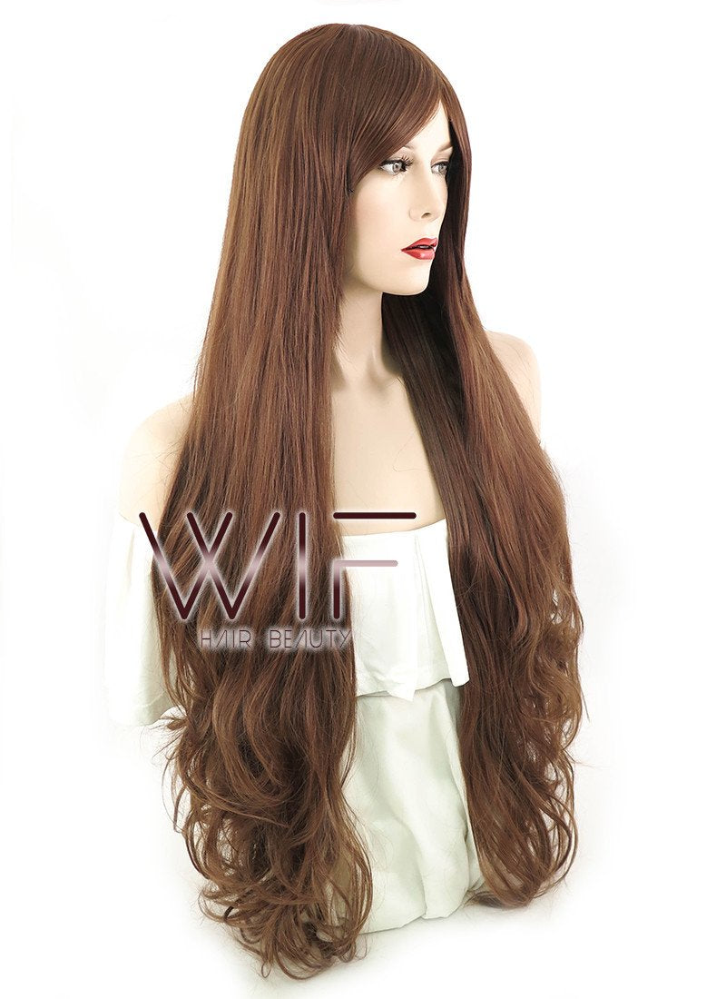 31" Wavy Dark Brown Synthetic Wig PL034