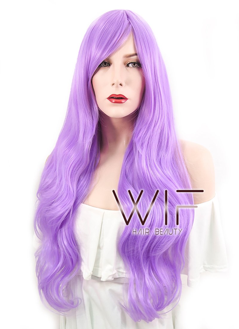 31" Wavy Light Purple Synthetic Wig PL154