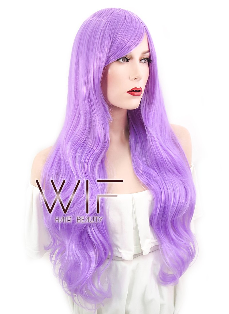 31" Wavy Light Purple Synthetic Wig PL154