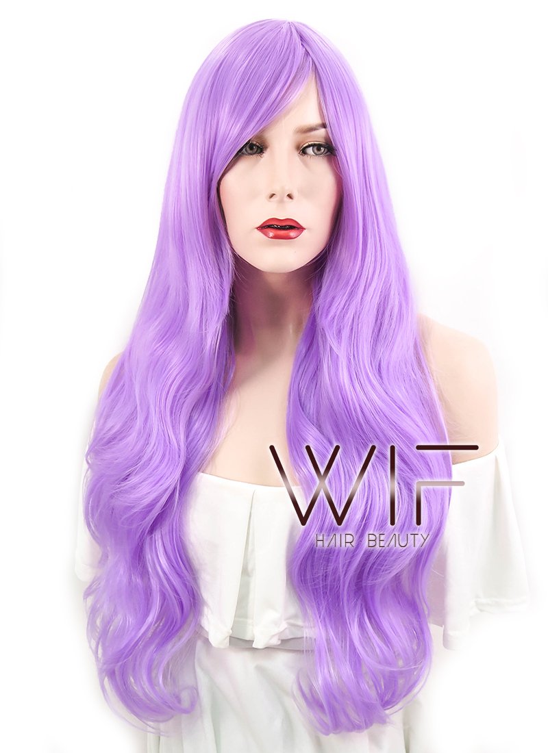 31" Wavy Light Purple Synthetic Wig PL154