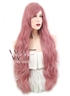 32" Wavy Milkshake Pink Synthetic Wig PL216
