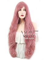 32" Wavy Milkshake Pink Synthetic Wig PL216
