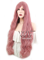 32" Wavy Milkshake Pink Synthetic Wig PL216