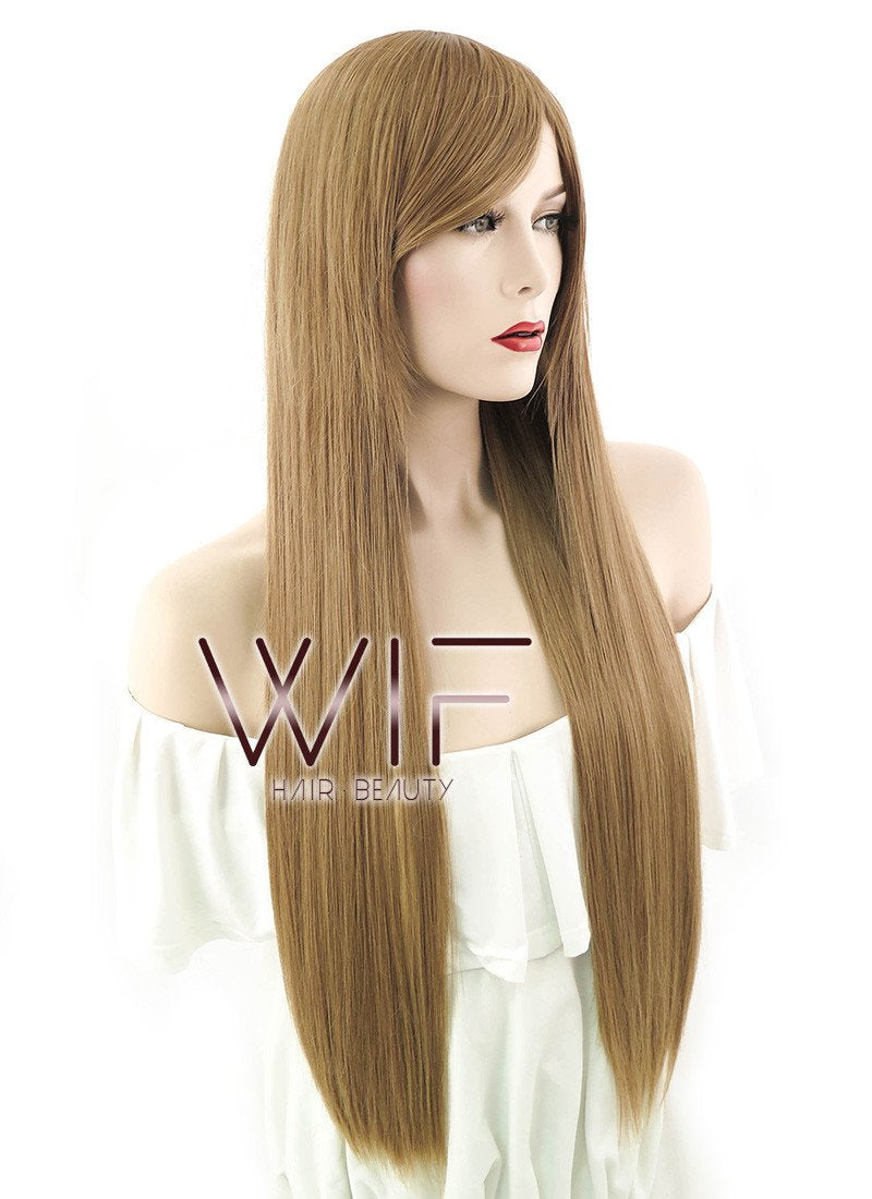 31" Straight Dark Blonde Synthetic Wig PL249