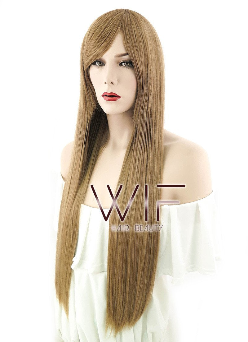 31" Straight Dark Blonde Synthetic Wig PL249