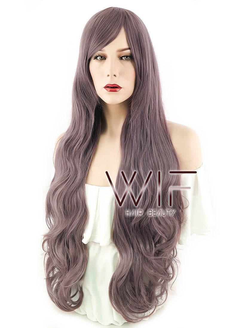 39" Wavy Ash Purple Synthetic Wig PL266