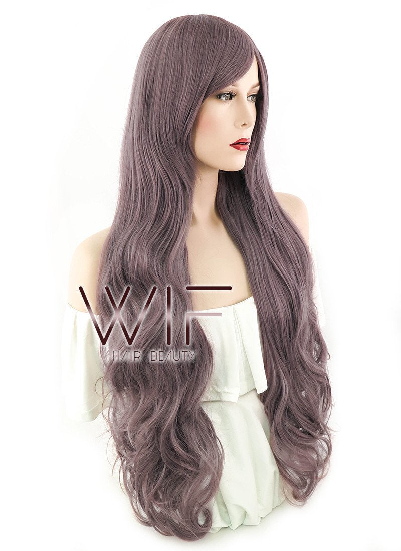 39" Wavy Ash Purple Synthetic Wig PL266