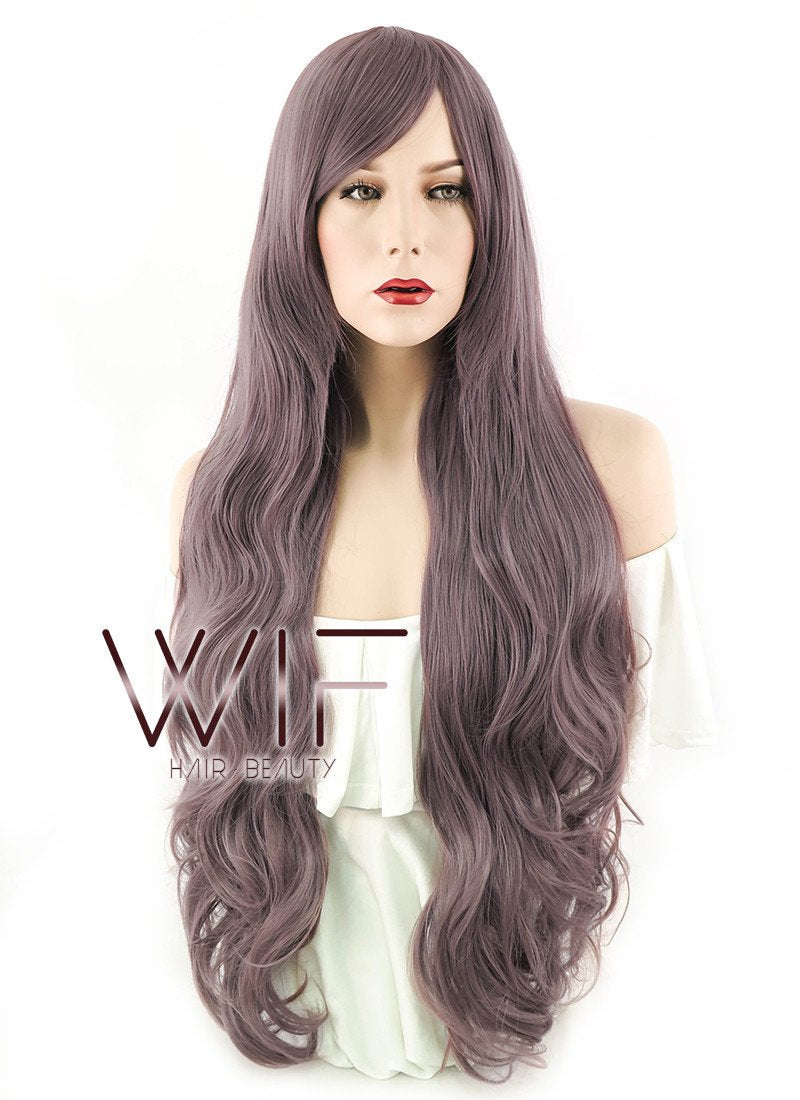 39" Wavy Ash Purple Synthetic Wig PL266