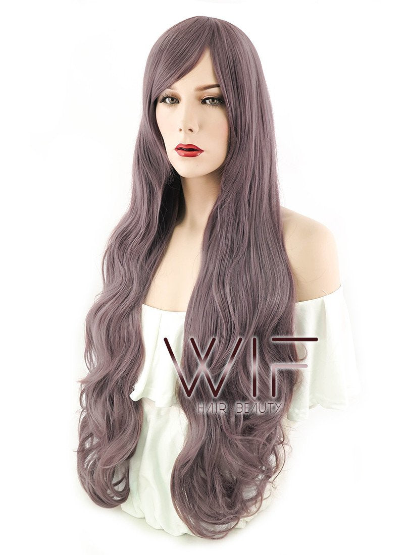39" Wavy Ash Purple Synthetic Wig PL266