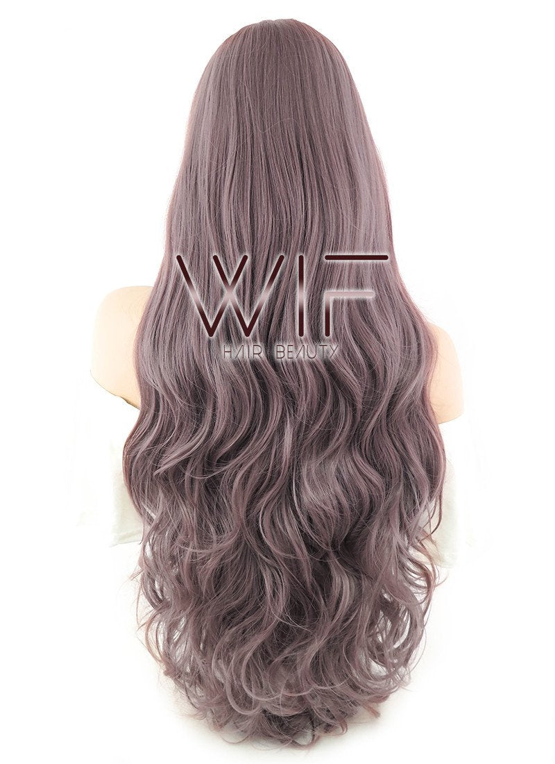 39" Wavy Ash Purple Synthetic Wig PL266