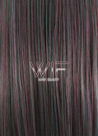 28" Wavy Ash Brown Mixed Green Synthetic Wig PL267
