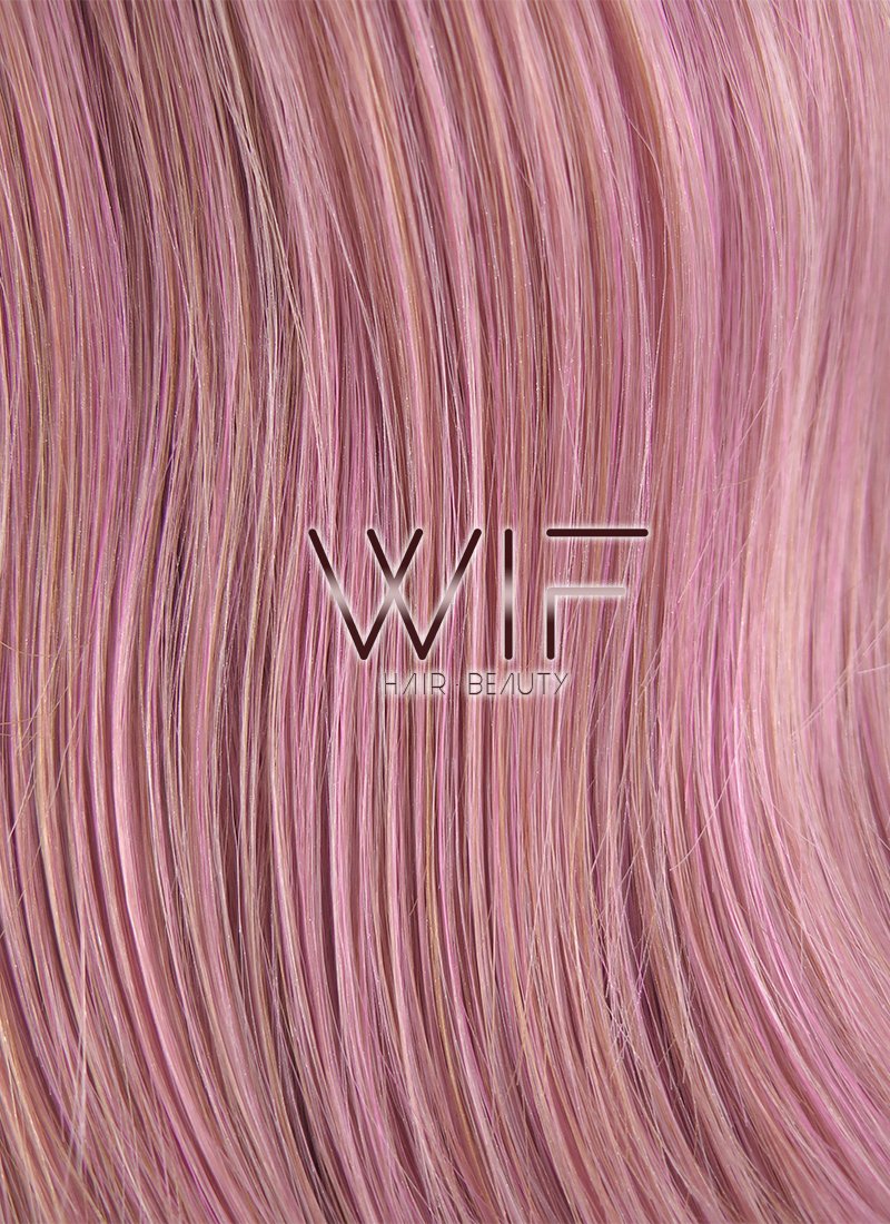 28" Wavy Milkshake Pink Synthetic Wig PL292