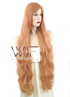 39" Wavy Pink Mixed Orange Synthetic Wig PL307