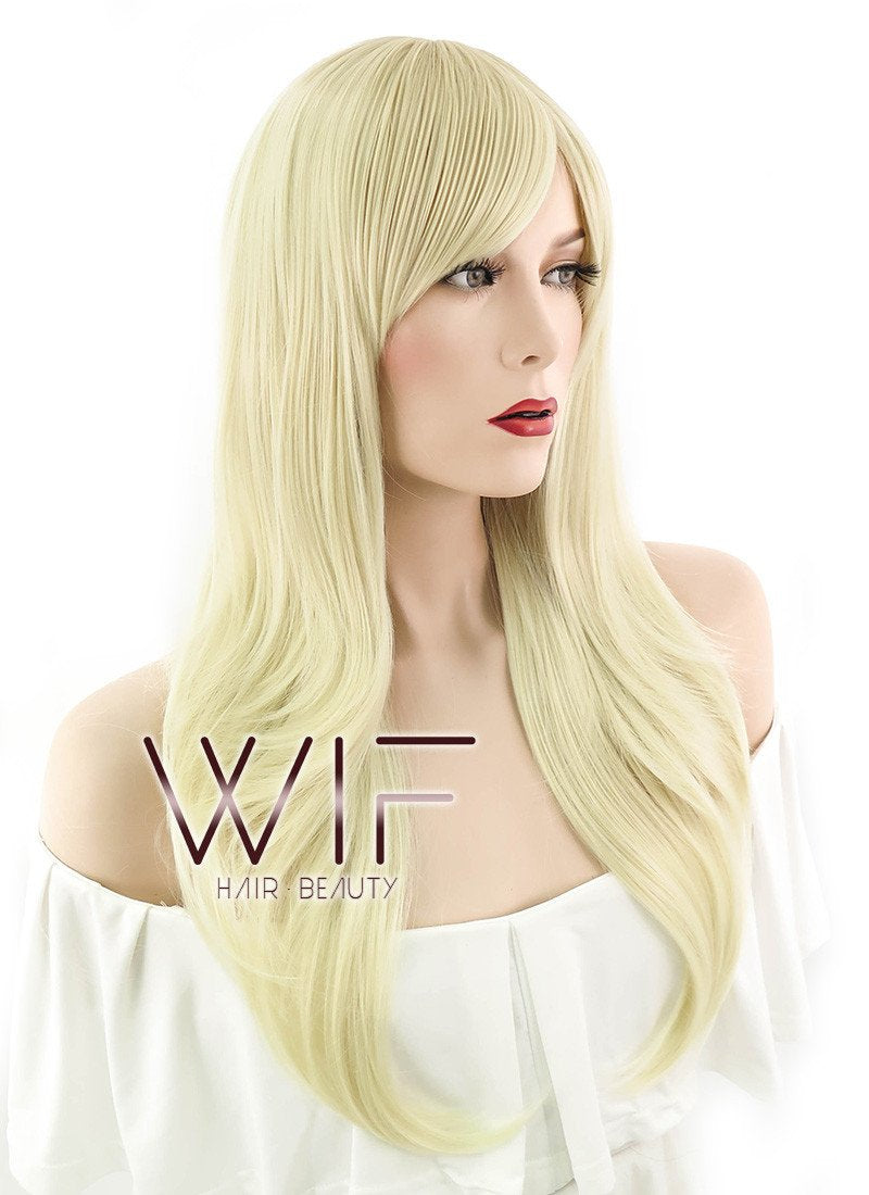 24" Straight Light Blonde Synthetic Wig PL380
