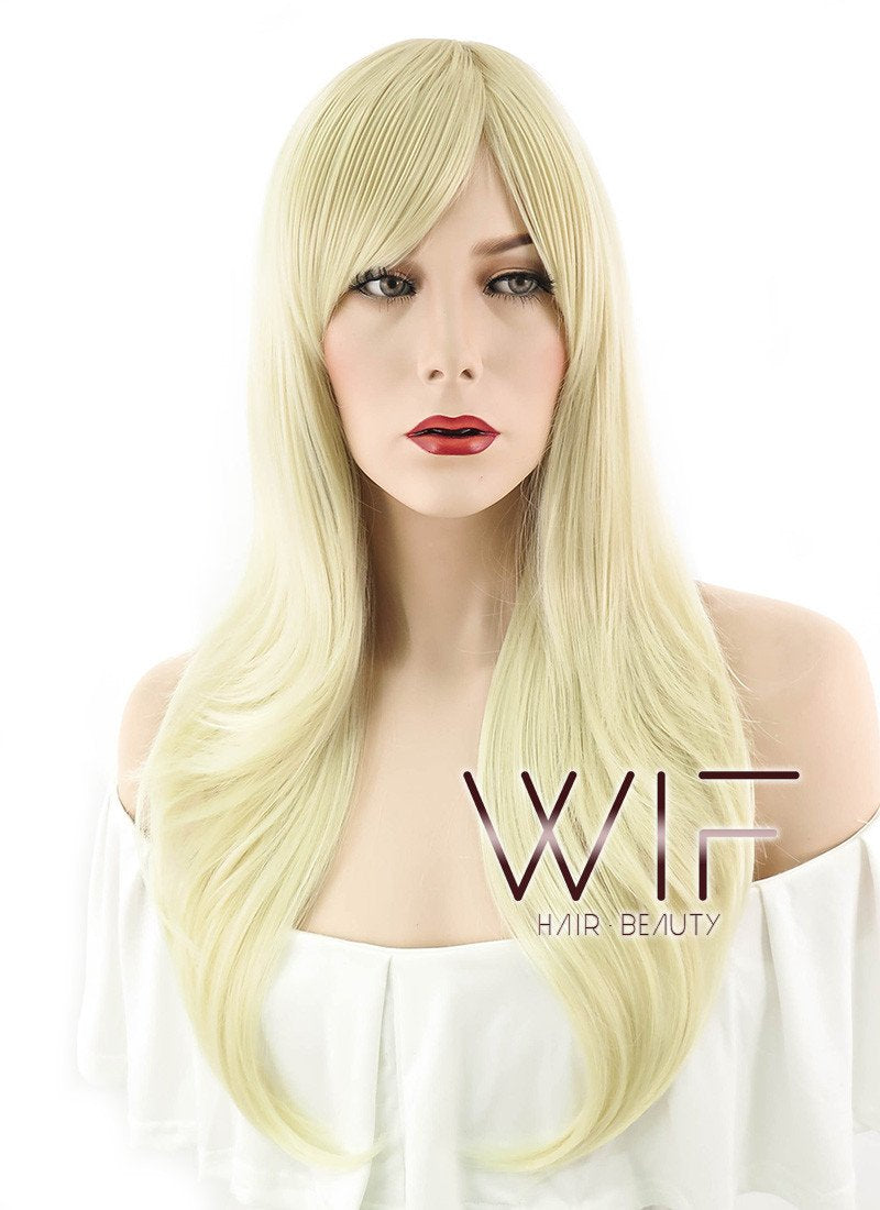 24" Straight Light Blonde Synthetic Wig PL380