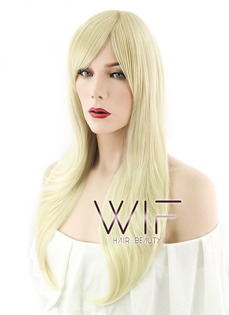 24" Straight Light Blonde Synthetic Wig PL380