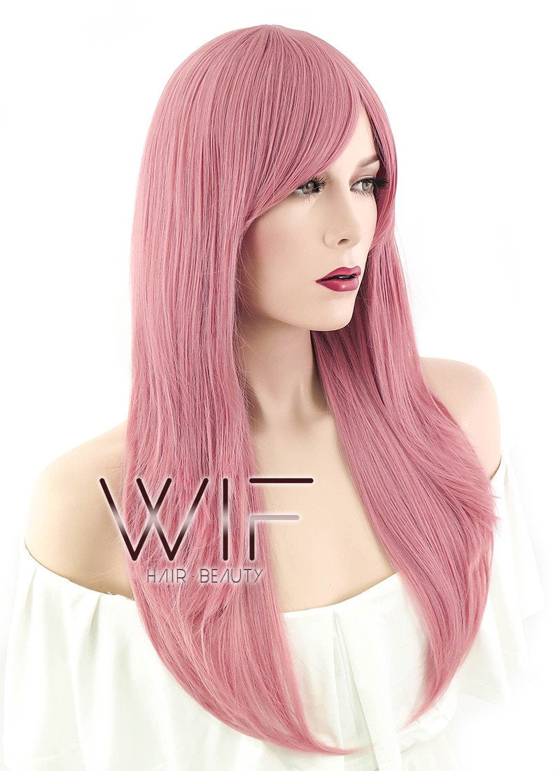 24" Straight Milk Shake Pink Synthetic Wig PL386
