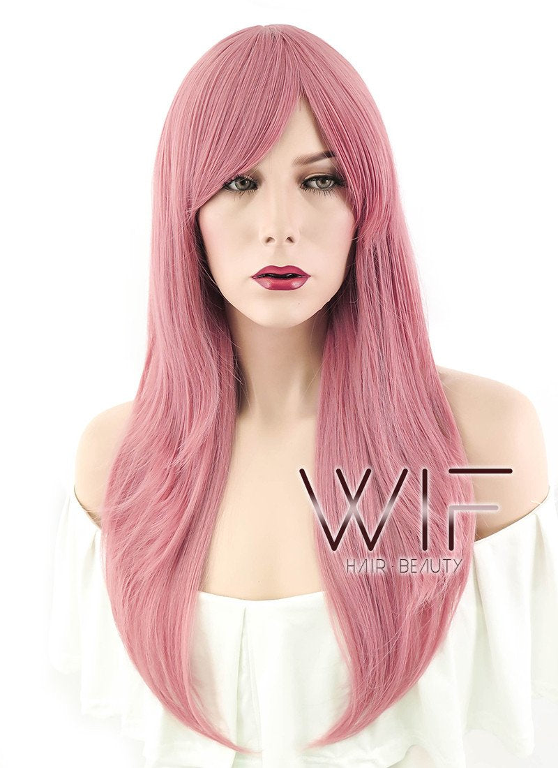 24" Straight Milk Shake Pink Synthetic Wig PL386
