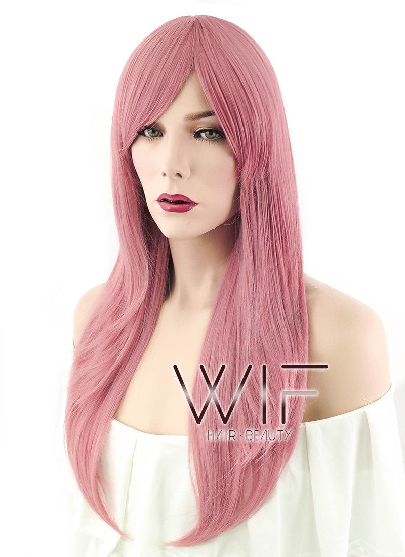 24" Straight Milk Shake Pink Synthetic Wig PL386