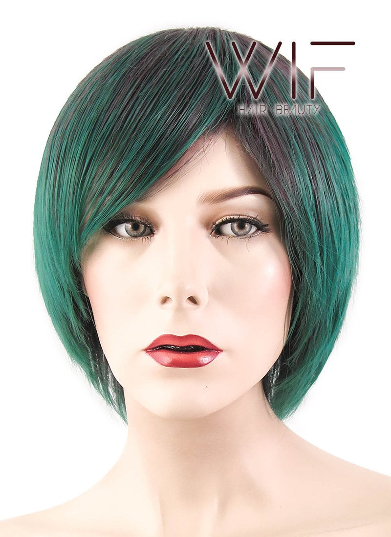 10" Straight Mixed Green Synthetic Wig PL388