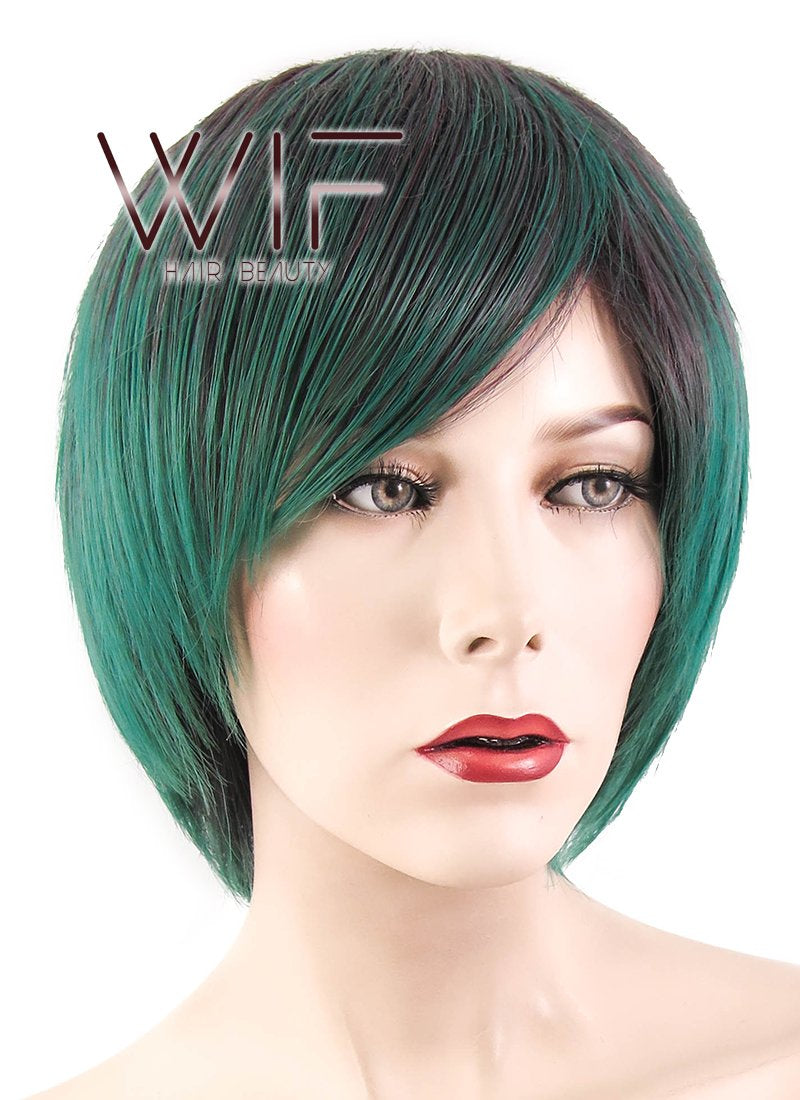 10" Straight Mixed Green Synthetic Wig PL388