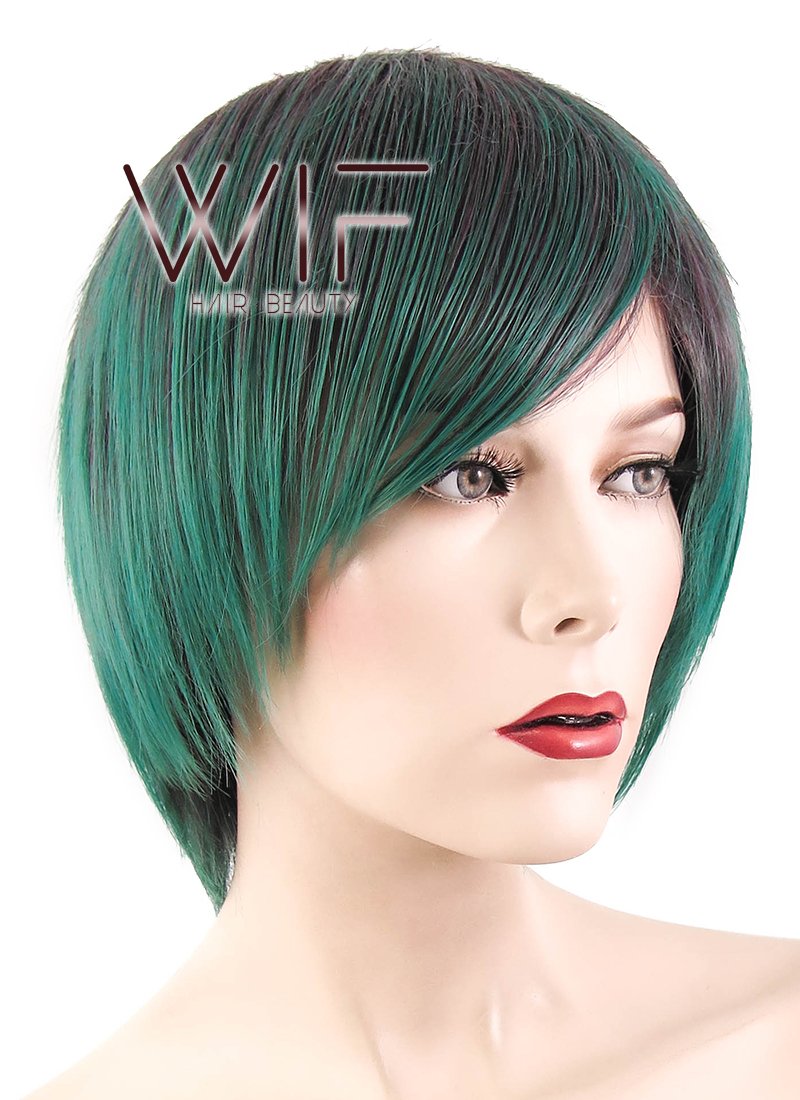 10" Straight Mixed Green Synthetic Wig PL388