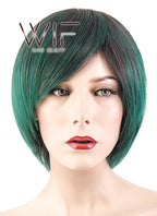 10" Straight Mixed Green Synthetic Wig PL388