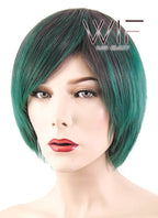 10" Straight Mixed Green Synthetic Wig PL388