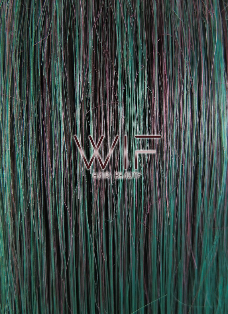 10" Straight Mixed Green Synthetic Wig PL388